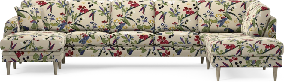 Eden - 3-sits soffa med schäslong vänster och divan höger - Flerfärgad