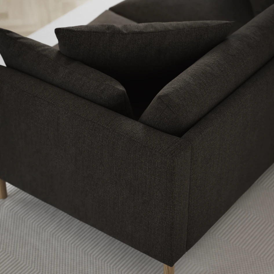 Harper - 3-sits soffa, hel dyna - Brun