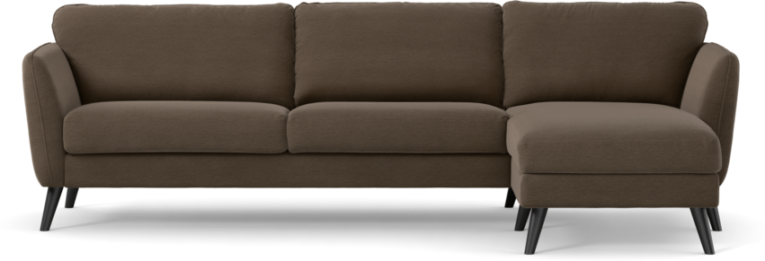 Bridge - 3-sits soffa med schäslong höger - Brun