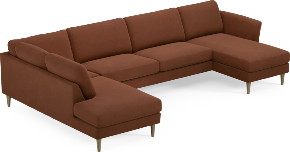 Bridge - 3-sits soffa med divan vänster och schäslong höger - Orange