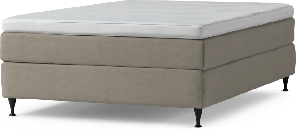 Delux Sense - Kontinentalsäng, enkelsäng 140 cm med bäddmadrass och sängben - Beige