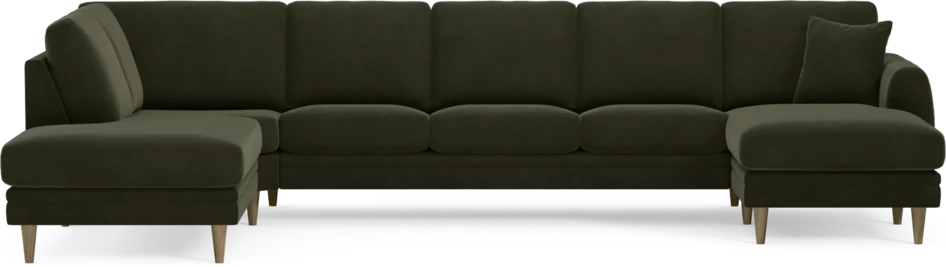 Eden - 3-sits soffa med divan vänster och schäslong höger - Grön