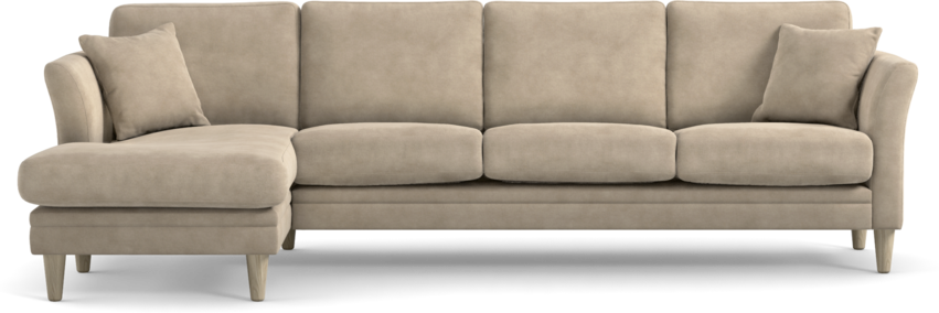 Eden - 3-sits soffa med schäslong - Brun