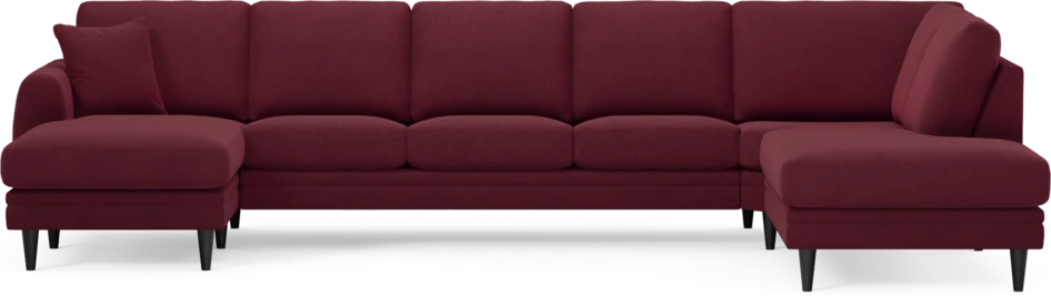 Eden - 3-sits soffa med schäslong vänster och divan höger - Röd