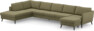 County - 4-sits soffa med divan vänster och schäslong höger - Grön