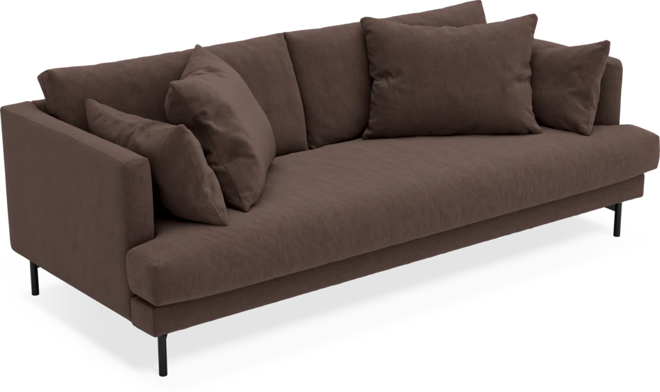 Harper - 3-sits soffa, hel dyna - Brun