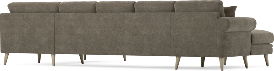 Eden - 3-sits soffa med schäslong vänster och divan höger - Brun