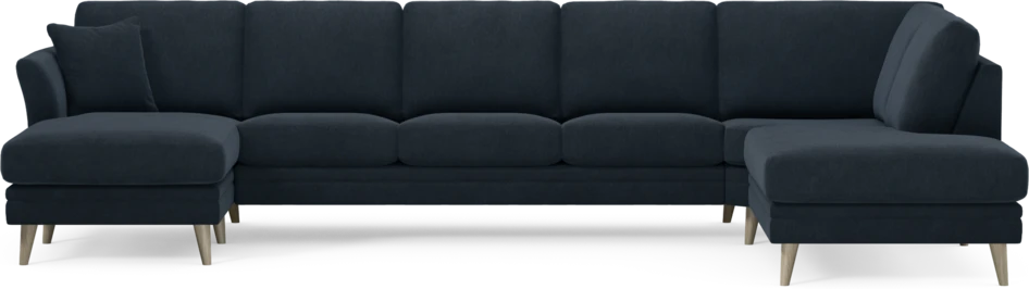 Eden - 3-sits soffa med schäslong vänster och divan höger - Blå