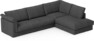Cherrie Klädsel -  3-sits soffa med divan höger - Svart