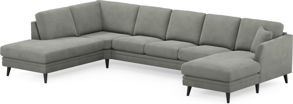 Eden - 3-sits soffa med divan vänster och schäslong höger - Grå