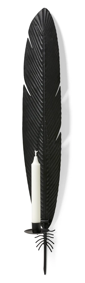 Leaf - Väggljusstake, H 67 cm - Svart