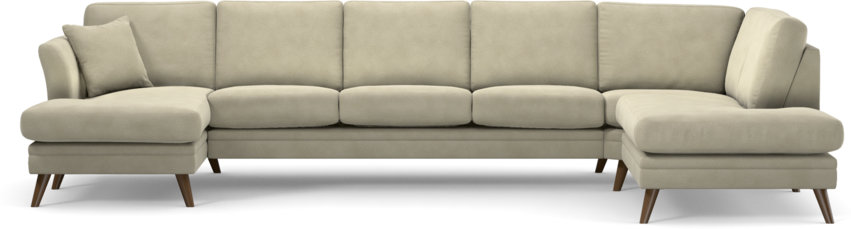 Eden - 3-sits soffa med schäslong vänster och divan höger - Beige