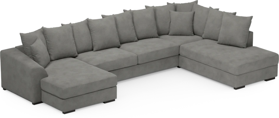 Town - 3-sits soffa med divan höger och schäslong vänster - Grå