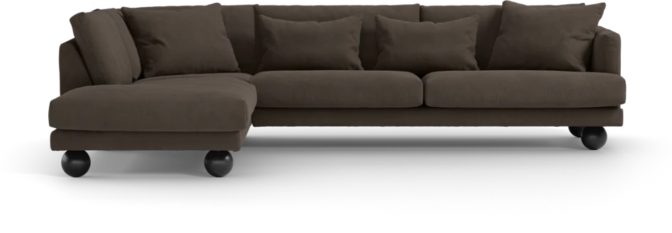Harper - 3-sits soffa med divan vänster - Brun