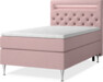 New York - Kontinentalsäng, enkelsäng med bäddmadrass, sängben och sänggavel LED - Rosa