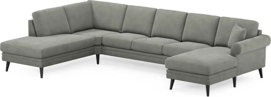 Eden - 3-sits soffa med divan vänster och schäslong höger - Grå
