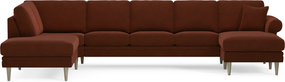 Eden - 3-sits soffa med divan vänster och schäslong höger - Orange