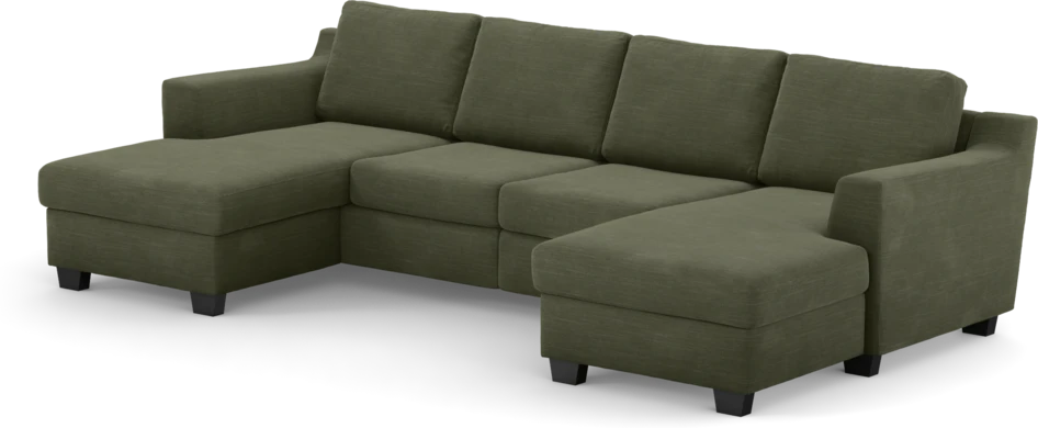 Friday - 2-sits soffa med två schäslonger - Grön