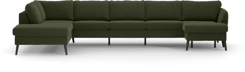 County - 4-sits soffa med divan vänster och schäslong höger - Grön