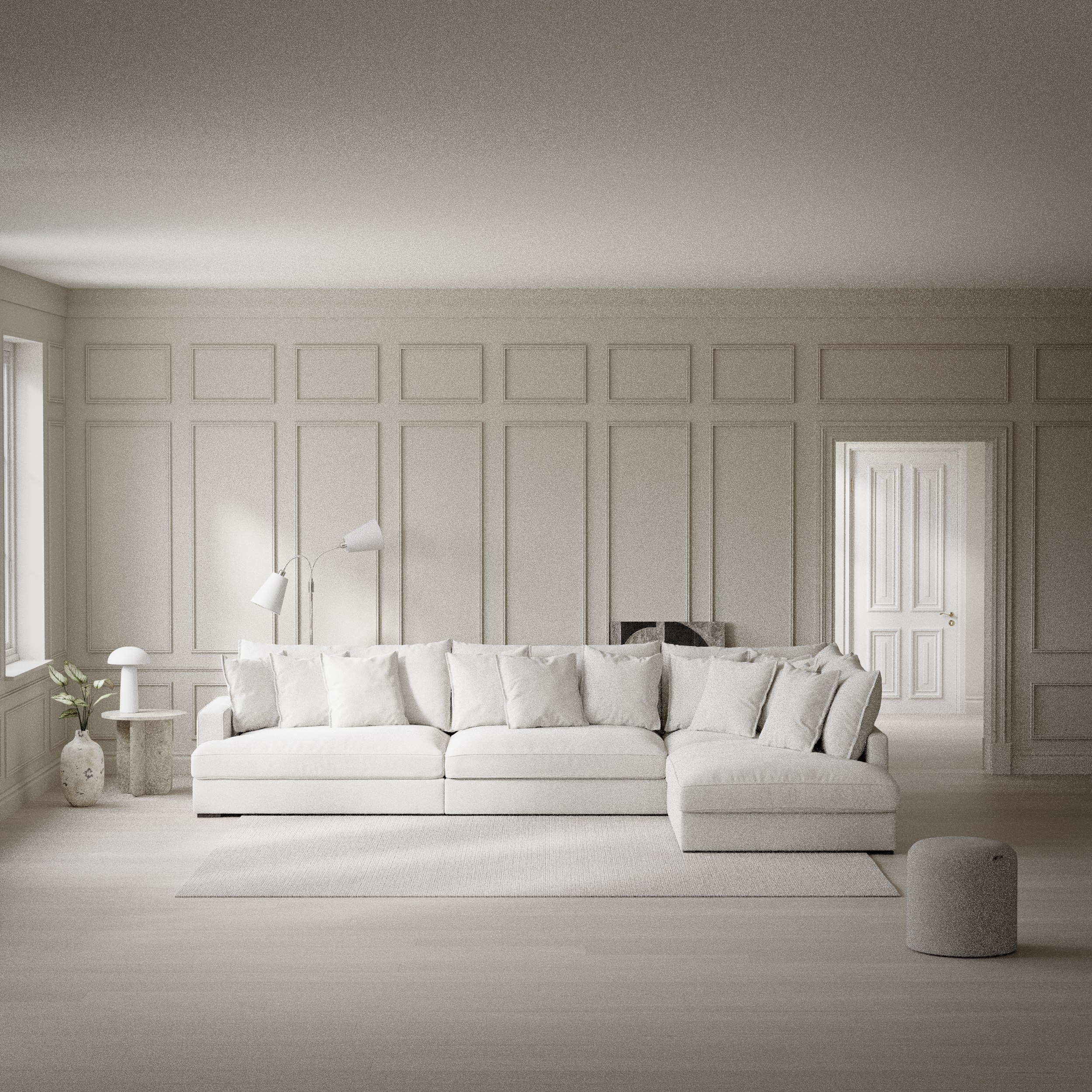 Rossi, 4-sits soffa med divan höger