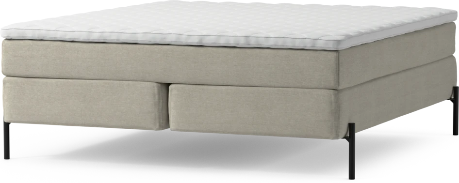 Delux Sense - Kontinentalsäng, dubbelsäng med bäddmadrass och sängben - Beige