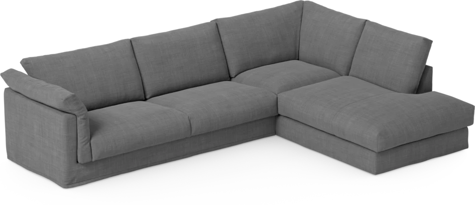 Cherrie - 3-sits soffa med divan höger, med kappa - Grå