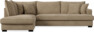Mila - 3-sits soffa med divan vänster, hel dyna - Beige