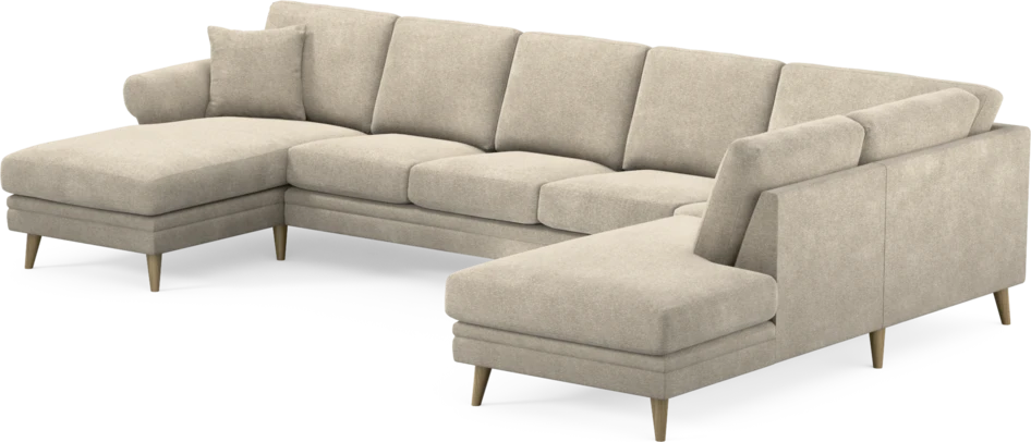 Eden - 3-sits soffa med schäslong vänster och divan höger - Beige