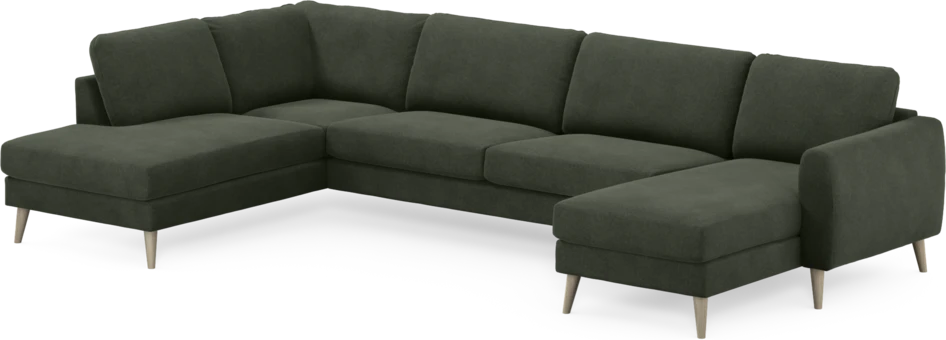 Bridge - 3-sits soffa med divan vänster och schäslong höger - Grön