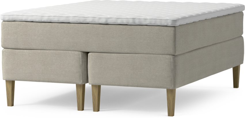 Delux Dream - Kontinentalsäng, dubbelsäng med bäddmadrass och sängben - Beige