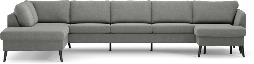 County - 4-sits soffa med divan vänster och schäslong höger - Grå