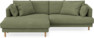Harper - 4-sits med schäslong XL vänster - Grön