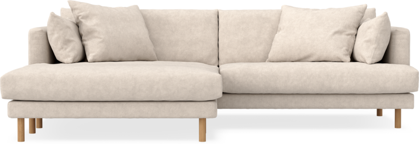 Harper - 4-sits med schäslong XL vänster - Vit