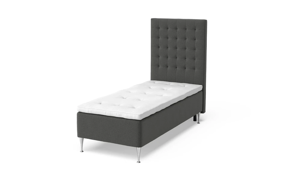 Dream Delux - Ramsäng, enkelsäng med bäddmadrass Sleep Delux vit - Svart