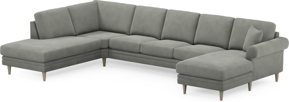 Eden - 3-sits soffa med divan vänster och schäslong höger - Grå