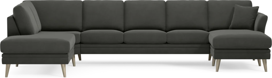 Eden - 3-sits soffa med divan vänster och schäslong höger - Grå