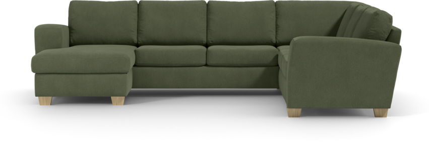 Friday - Hörnsoffa, 3+2-sits med schäslong vänster - Grön
