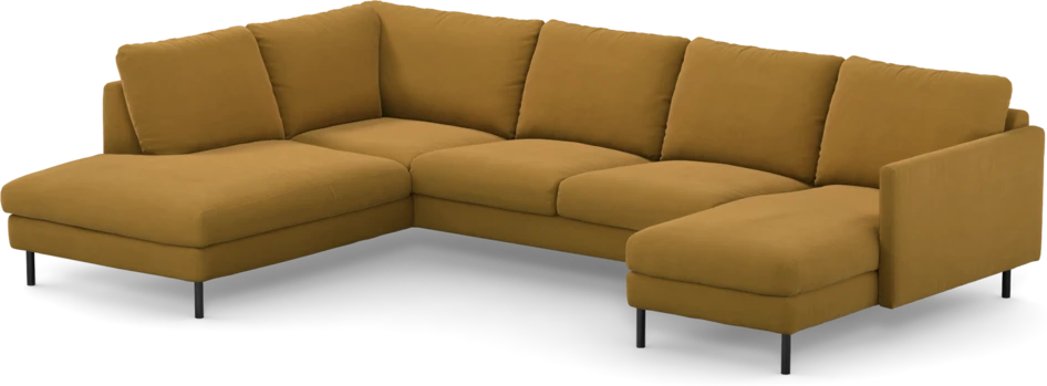 Madison Lux - 2-sits soffa med divan vänster och schäslong höger - Gul