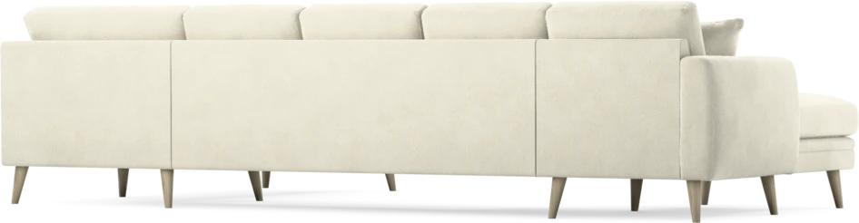 Eden - 3-sits soffa med schäslong vänster och divan höger - Vit