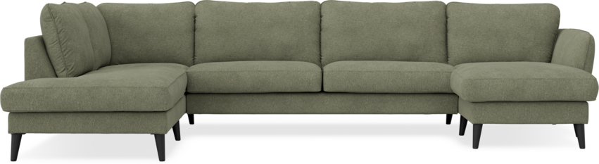 Bridge - 3-sits soffa med divan vänster och schäslong höger - Grön