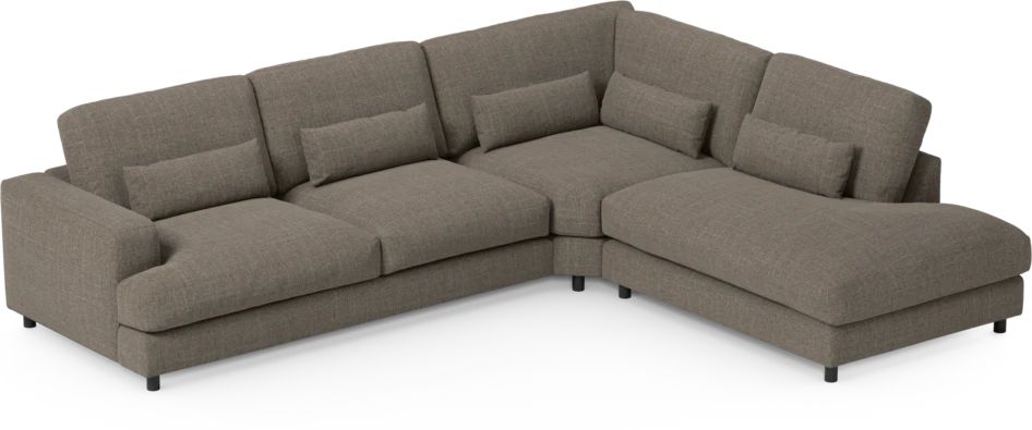 Noma - 3-sits soffa med divan höger - Brun