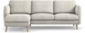 Madison Lux - 2-sits soffa med schäslong vänster - Vit