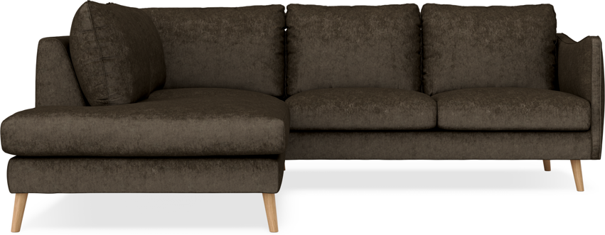 Madison - 2-sits soffa med divan vänster - Brun