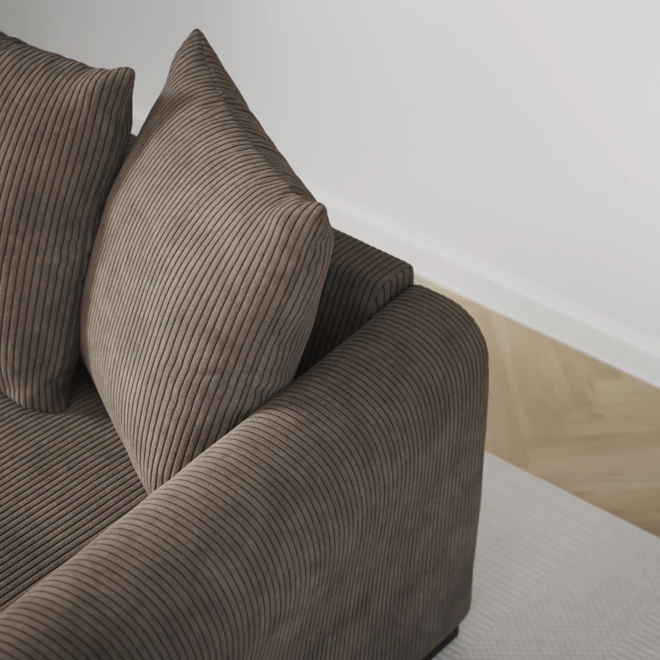 Town - 3-sits soffa med divan höger och schäslong vänster - Brun