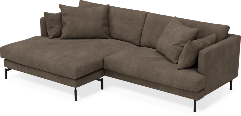 Harper - 4-sits med schäslong XL vänster - Brun