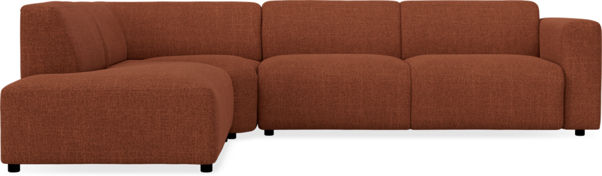 Ruby - 2-sits soffa med hörn och öppet avslut vänster - Röd