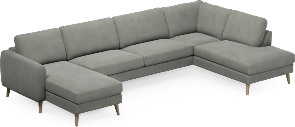 Bridge - 3-sits soffa med schäslong vänster och divan höger - Grå