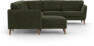 Bridge - Hörnsoffa, 3+2-sits med schäslong vänster - Grön