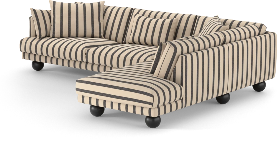 Harper - 3-sits soffa med divan höger - Flerfärgad
