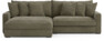 Rossi - 2-sits soffa med schäslong XL vänster - Grön